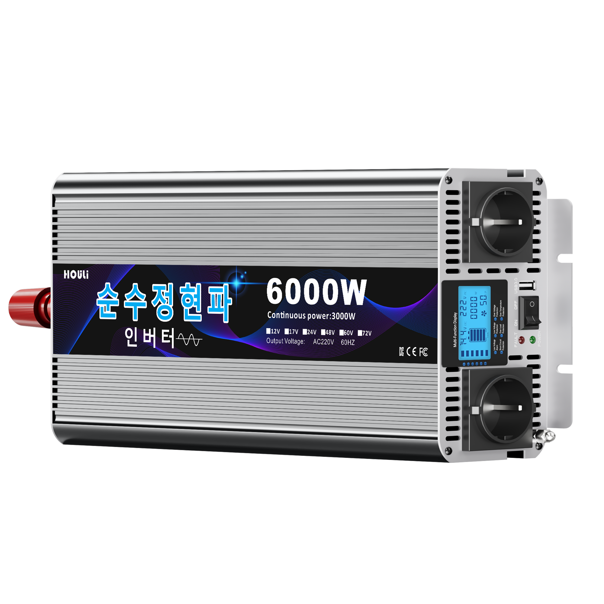 3000W 순수 정현파 인버터 | 캠핑카·트럭·태양광 | KC 인증
