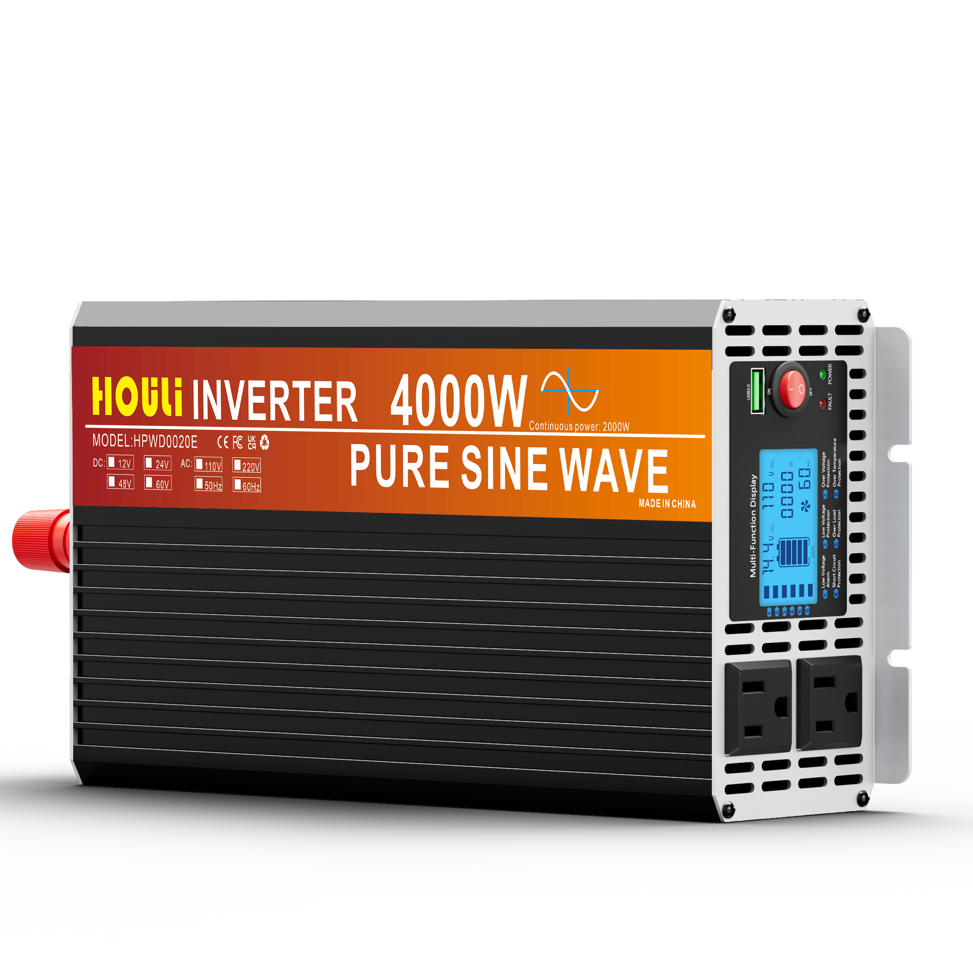 2000W Pure Sine Wave Inverter | Home Backup & Solar Use | ETL Certified