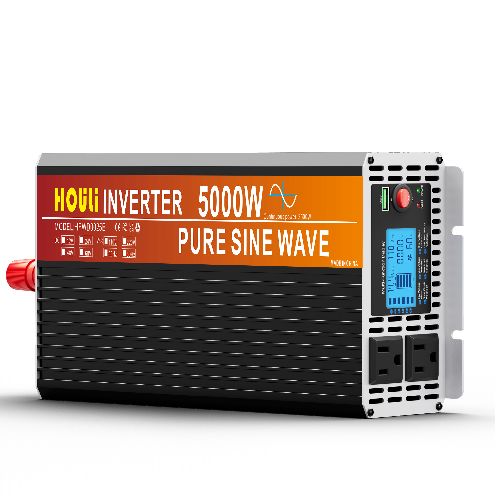 2500W Pure Sine Wave Inverter | Heavy-Duty Power | ETL Certified