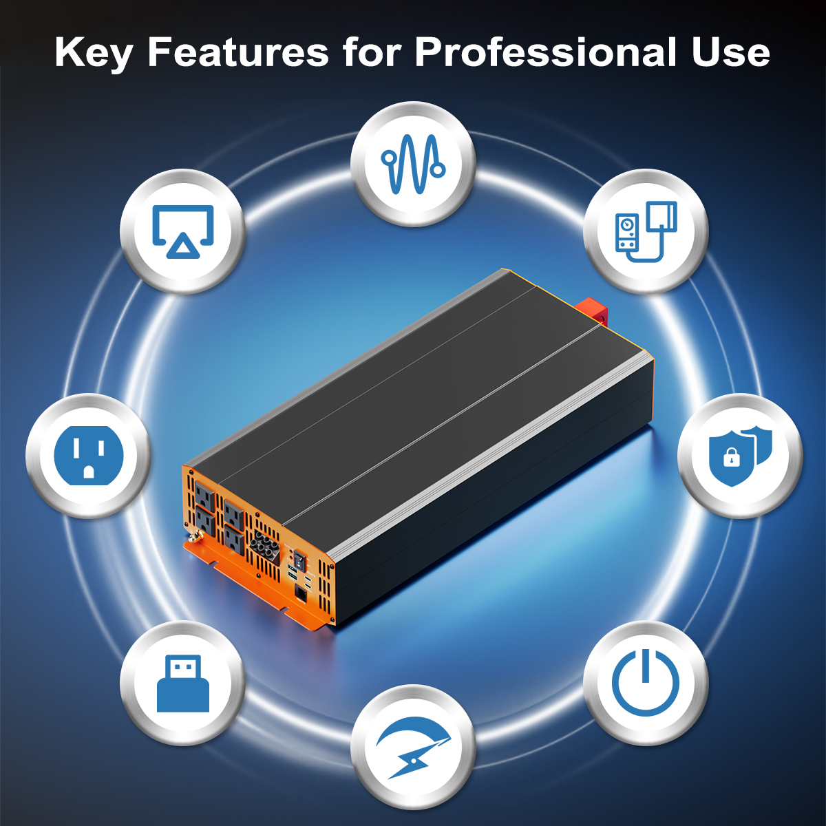 4000 Watt Pure Sine Wave Inverter 12V/24V/48V | 8000W Surge Industrial Power | US Standard
