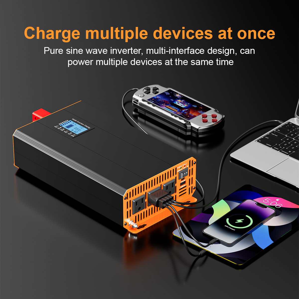 500 Watt Pure Sine Wave Inverter 12V/24V DC | Car Cigarette Lighter Adapter | For Laptop & Phone