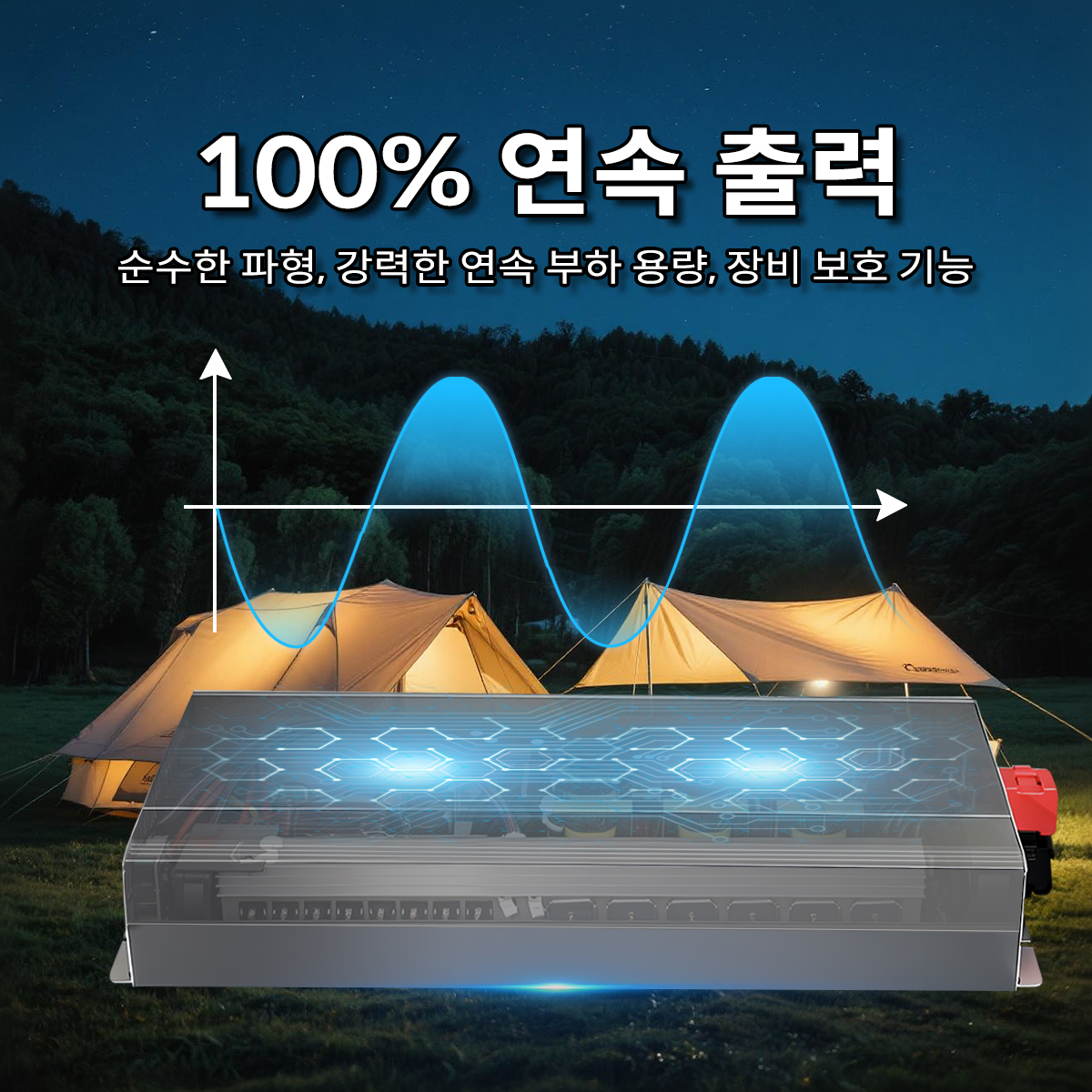 [KC 인증] 6000W 고출력 순수 정현파 인버터 12V 24V 48V - 캠핑카 푸드트럭 에어컨 용접기용 (Heavy Duty)
