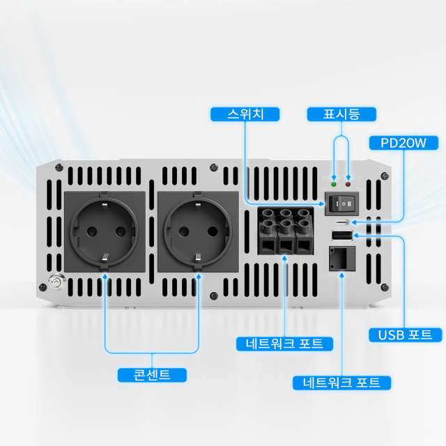 [KC 인증] 6000W 고출력 순수 정현파 인버터 12V 24V 48V - 캠핑카 푸드트럭 에어컨 용접기용 (Heavy Duty)