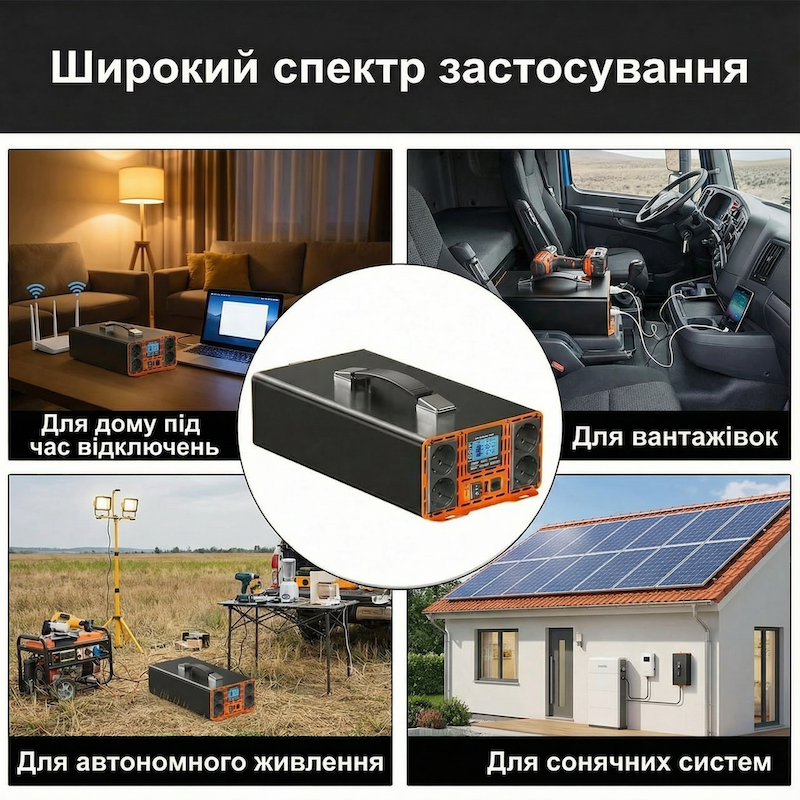 Інвертор 12В/24В 3500Вт Чиста Синусоїда (Пікова 7000Вт) — HOULI Опт | Склад у Польщі