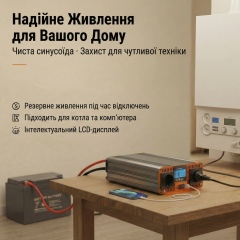 Інвертор 24В 220В 5000Вт Чиста Синусоїда (HOULI) — Гуртові ціни | Склад у Польщі