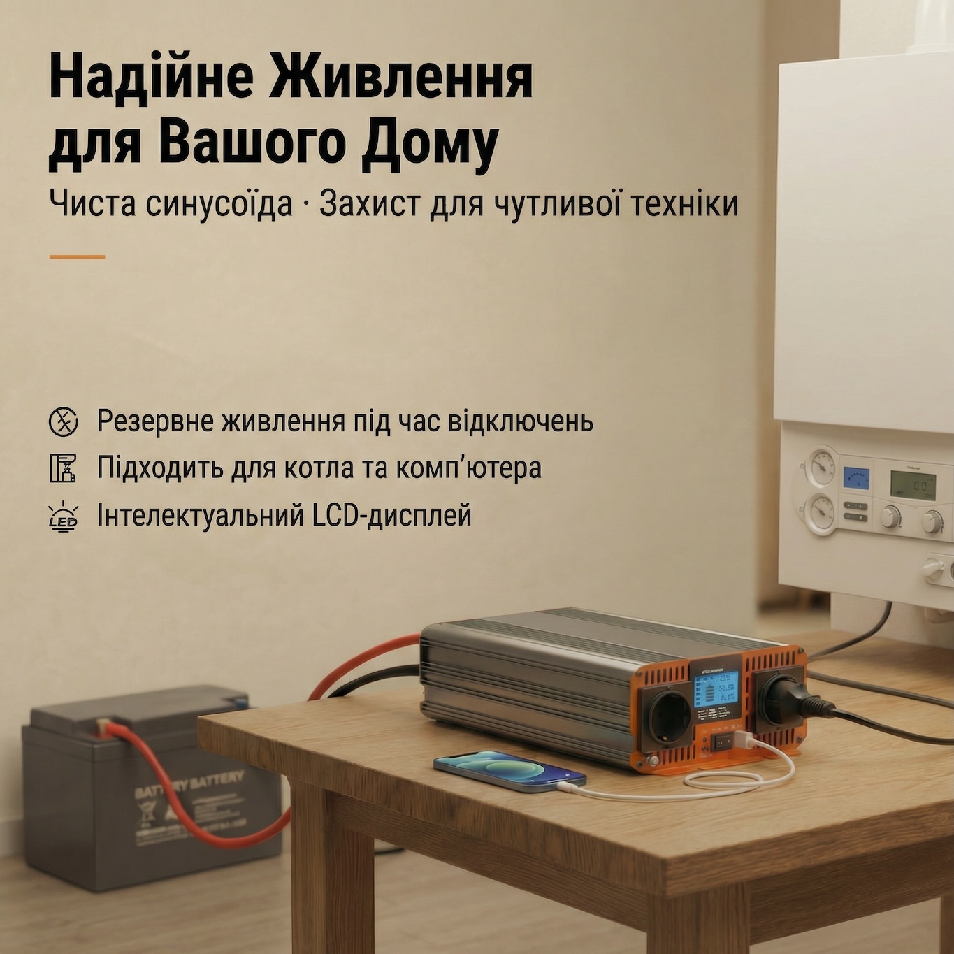 Оптова лінійка інверторів HOULI 3000Вт-7000Вт | Чиста синусоїда | Склад у Польщі