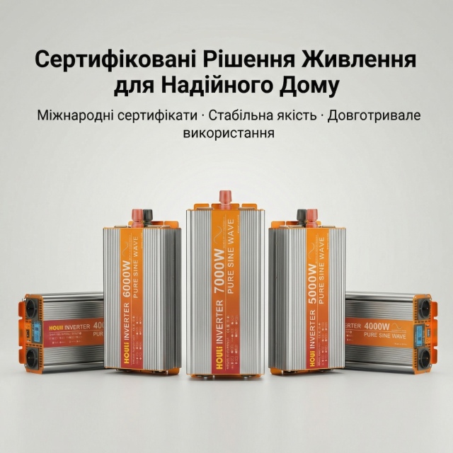 Оптова лінійка інверторів HOULI 3000Вт-7000Вт | Чиста синусоїда | Склад у Польщі