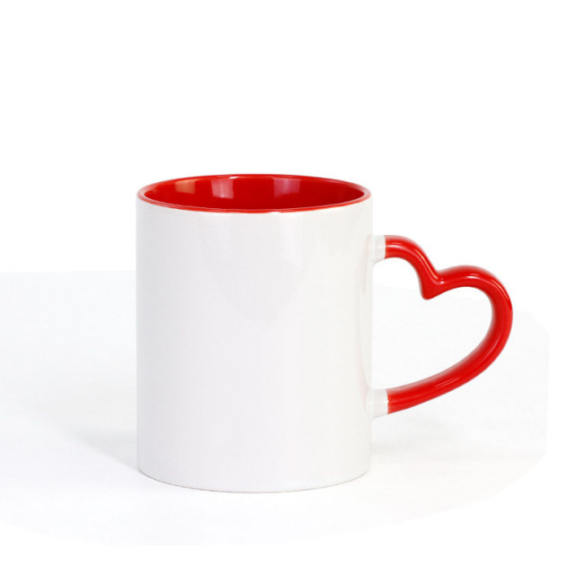 Sublimation Ceramic Mug with Heart Handle