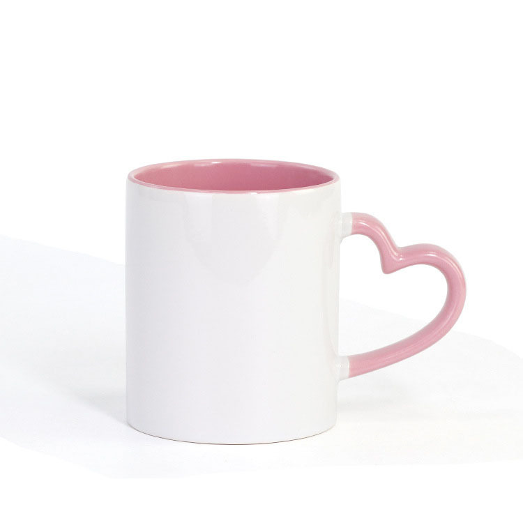 Sublimation Ceramic Mug with Heart Handle