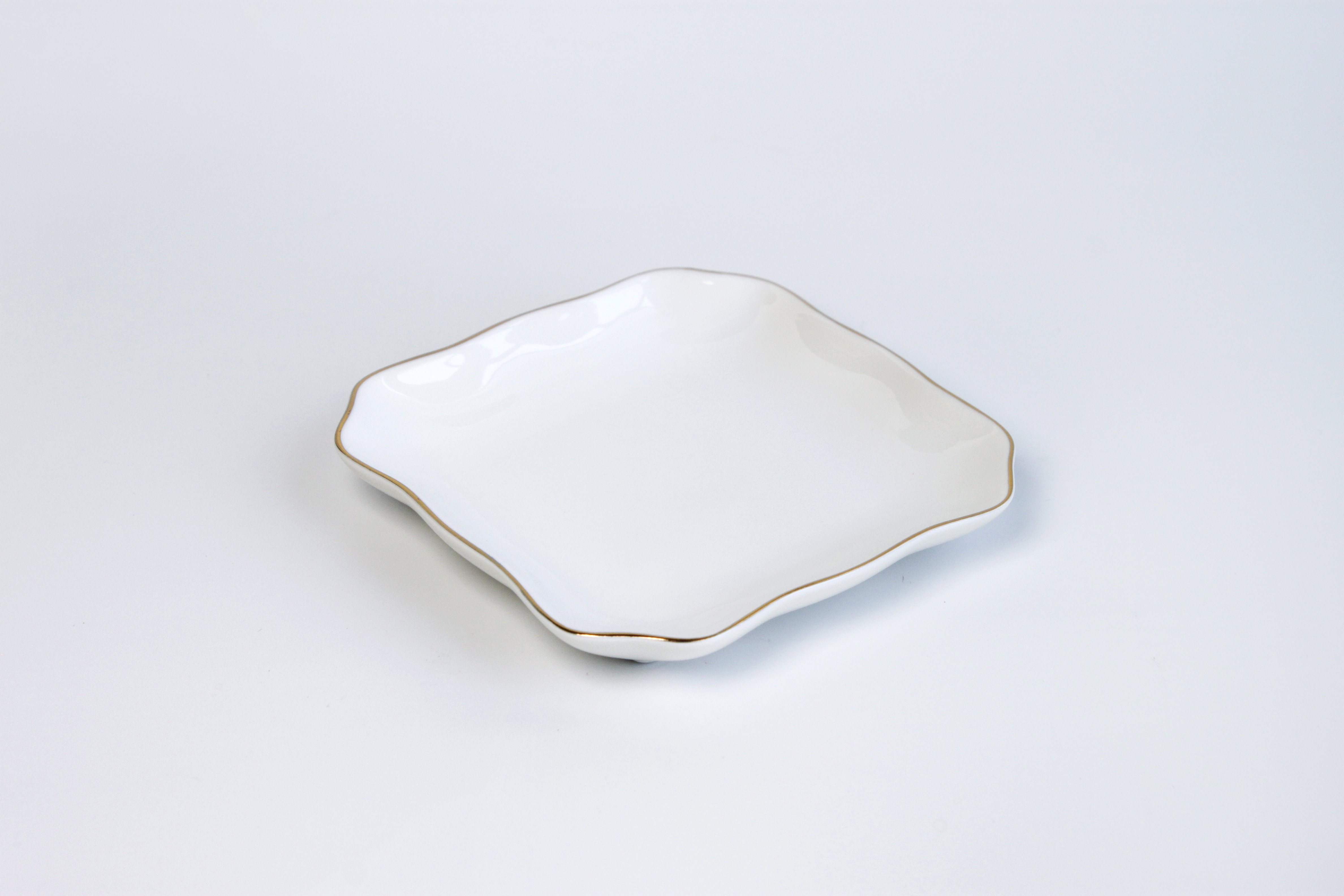 Sublimation Square Ceramic Plate with Wavy Rim