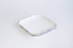 Sublimation Square Ceramic Plate with Wavy Rim