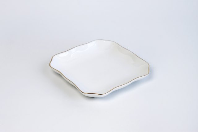 Sublimation Square Ceramic Plate with Wavy Rim