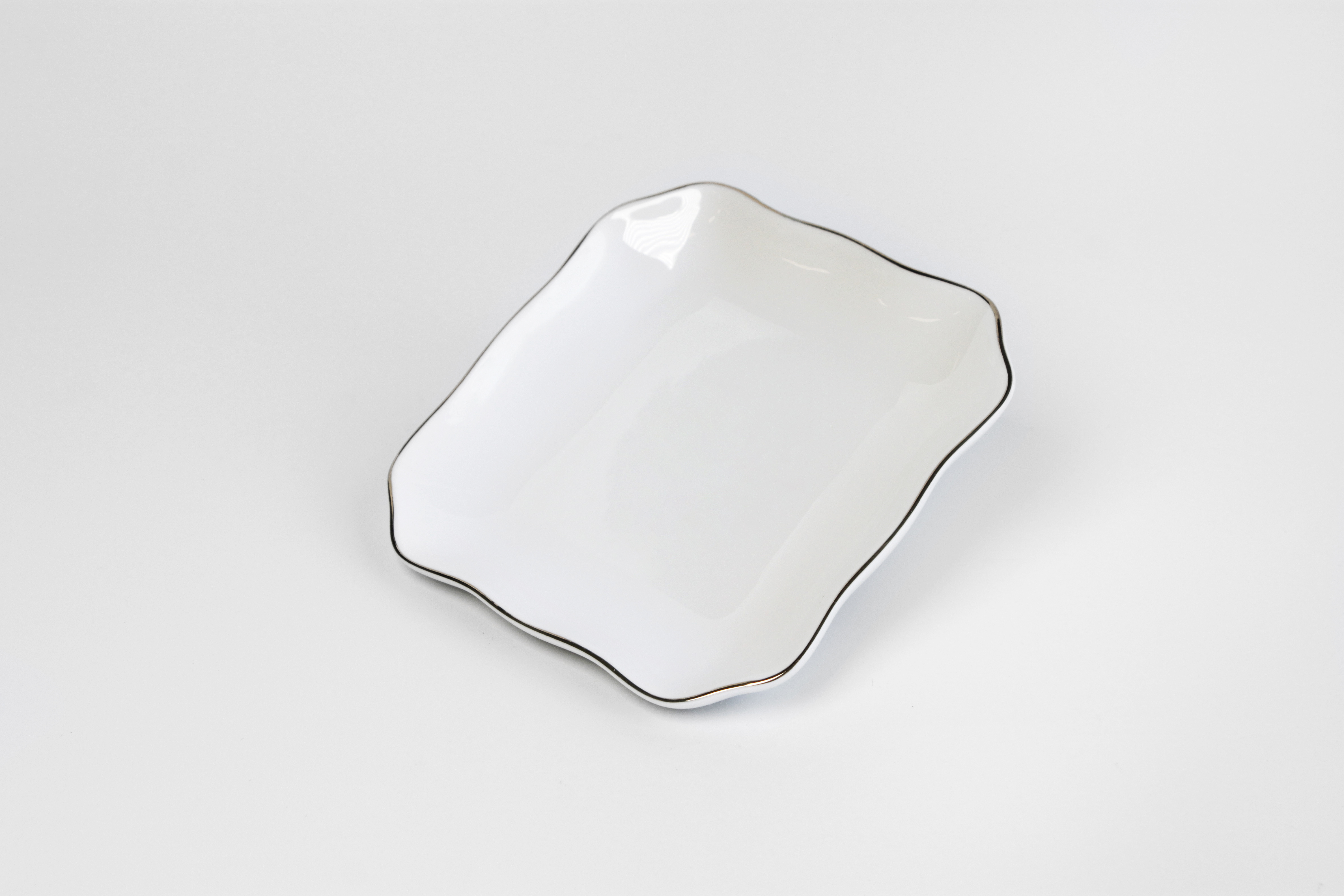 Sublimation Square Ceramic Plate with Wavy Rim
