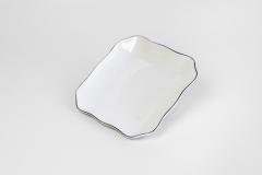 Sublimation Square Ceramic Plate with Wavy Rim