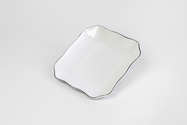 Sublimation Square Ceramic Plate with Wavy Rim