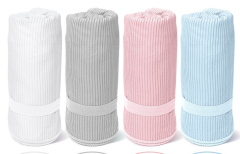 Vertical & Horizontal Striped Double-sided Fleece Bath Towel, Microfiber Quick Dry Sweat Wicking Towel for Beach, Sports, Yoga and Fitness
