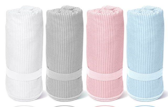 Vertical & Horizontal Striped Double-sided Fleece Bath Towel, Microfiber Quick Dry Sweat Wicking Towel for Beach, Sports, Yoga and Fitness