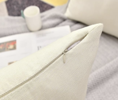 Linen Throw Pillow Covers 18 x 18 Beige Decorative Blank Couch Pillow Covers for Sublimation Bed Sofa Farmhouse Cushion Cases