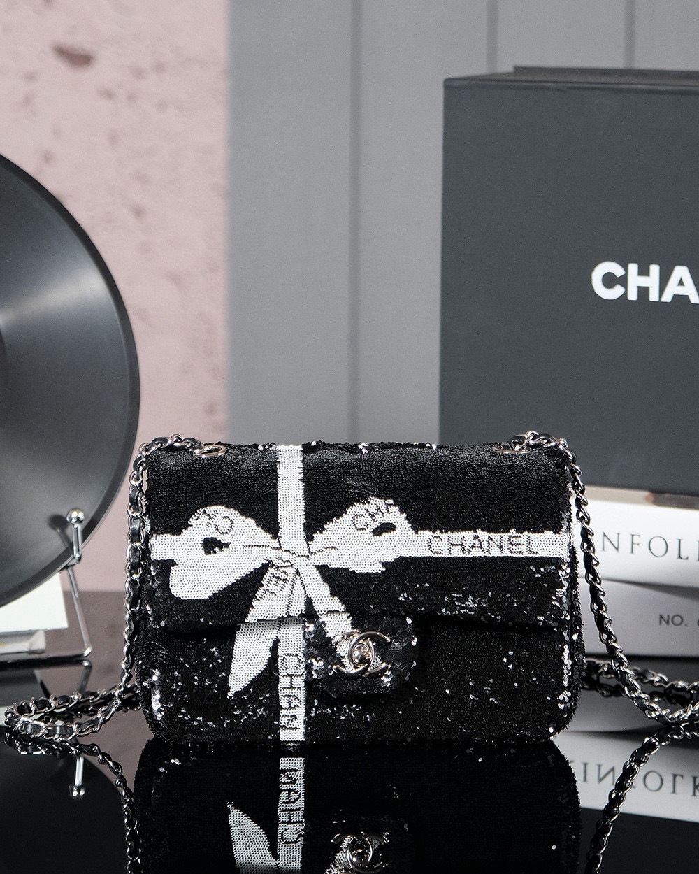 Chanel cf Schleife Größe: 20 * 10 * 7 cm