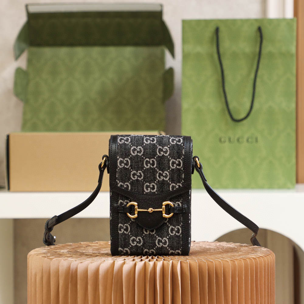 Beg Gucci Denim 1955 Saiz：11.5*17*4sm