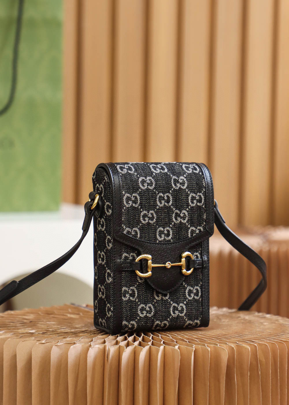 Beg Gucci Denim 1955 Saiz：11.5*17*4sm
