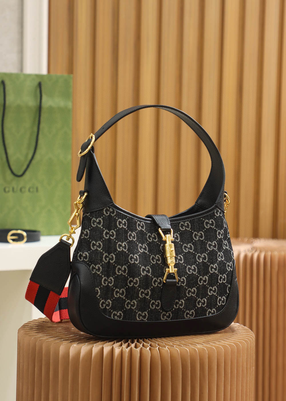 Gucci Jackie 1961 Saiz Denim：28*19*4.5cm