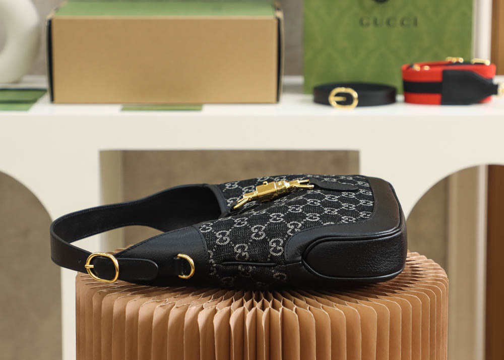 Gucci Jackie 1961 Saiz Denim：28*19*4.5cm