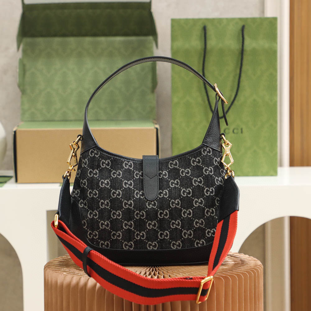Gucci Jackie 1961 Saiz Denim：28*19*4.5cm
