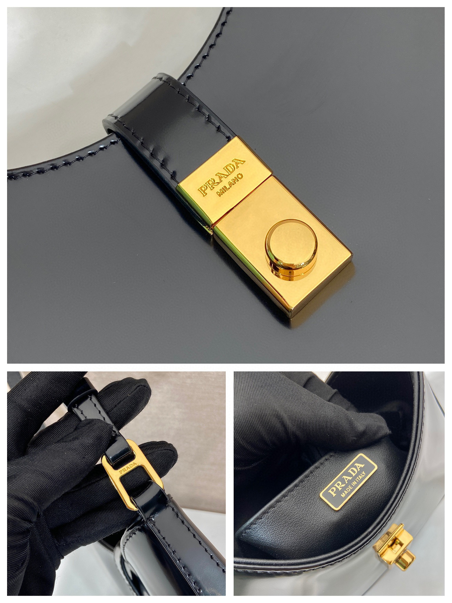 Borsa Prada da ascella Dimensioni: 22*18,5*4,5 cm