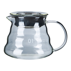 Premium Borosilicate Glass Coffee Carafe – Heat-Resistant 1000ml Coffee Server with Wooden Handle & Drip-Free Spout