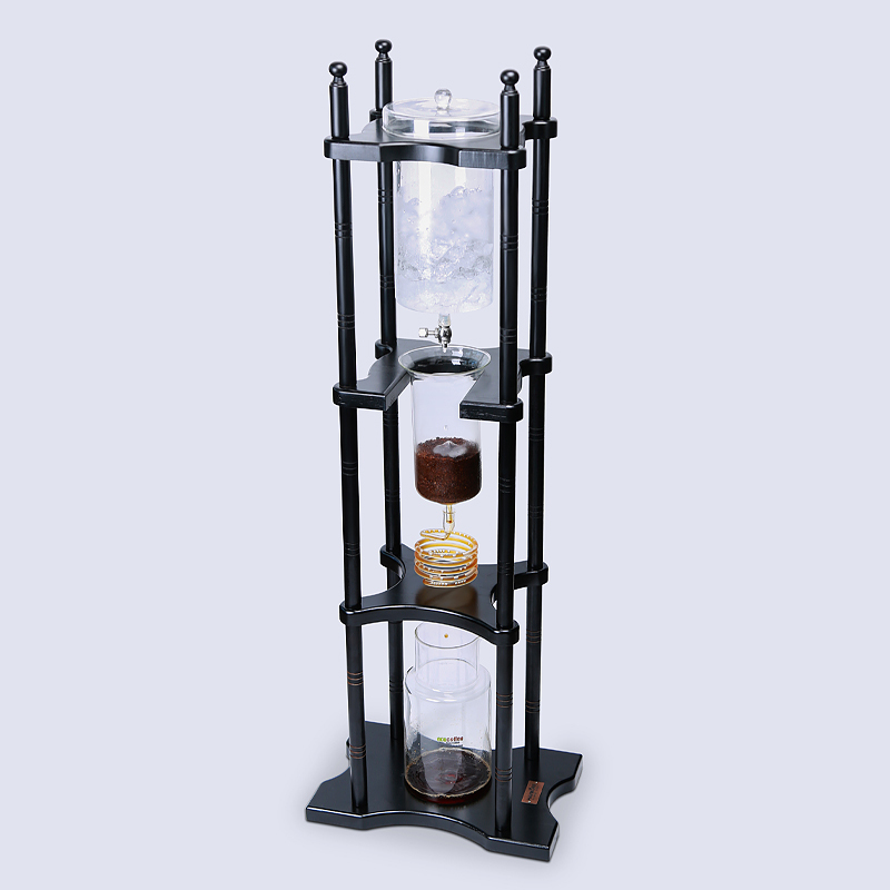 Commercial Solid Wood Cold Drip Coffee Maker with 2000ML Borosilicate Glass Container
