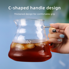 Premium Borosilicate Glass Coffee Carafe – Heat-Resistant 1000ml Coffee Server with Wooden Handle & Drip-Free Spout