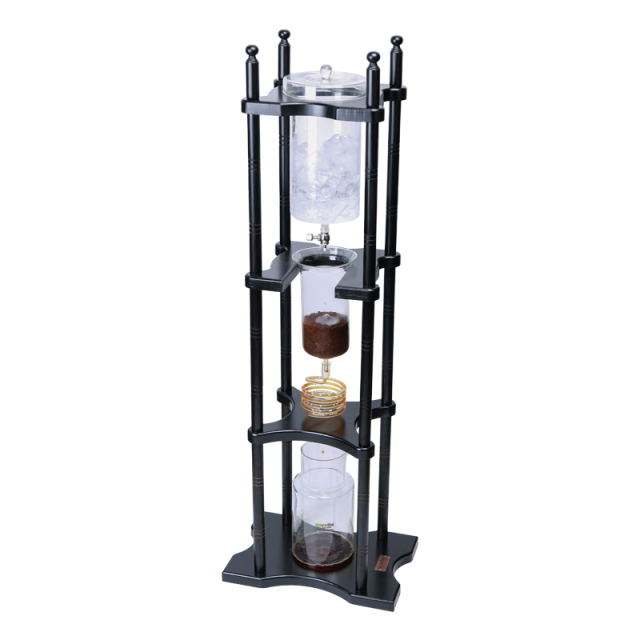 Commercial Solid Wood Cold Drip Coffee Maker with 2000ML Borosilicate Glass Container