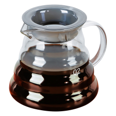 Premium Borosilicate Glass Coffee Carafe – Heat-Resistant 1000ml Coffee Server with Wooden Handle & Drip-Free Spout