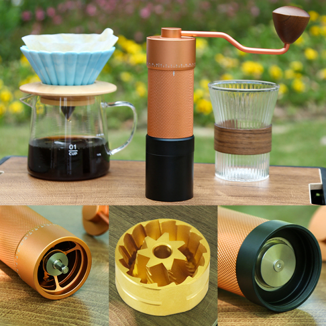 CNC ALUMINUM BODY MANUAL COFFEE GRINDER MILL