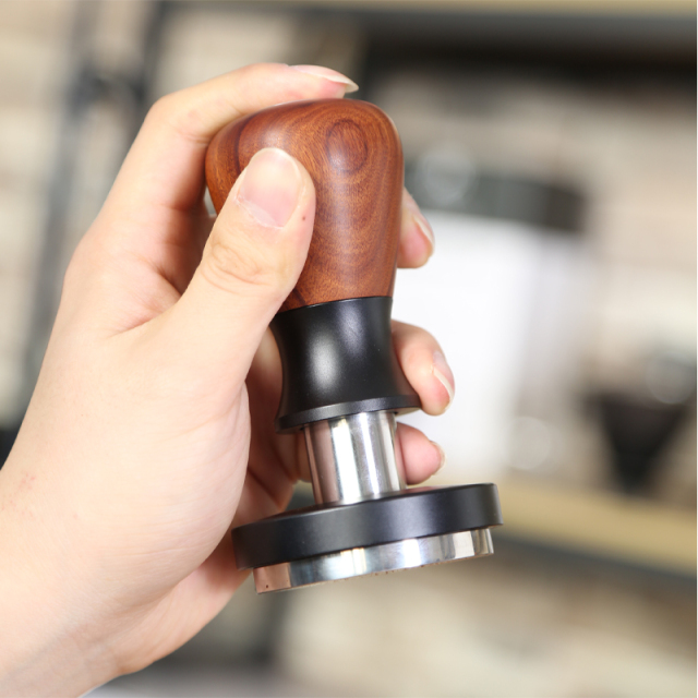 Artisan Rosewood Spring-Loaded Espresso Tamper – Ergonomic 58mm Coffee Puck Press with Calibrated Pressure