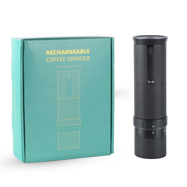 Portable CNC Coffee Grinder – Rechargeable Handheld Burr Mill with Adjustable Precision for Espresso, Camping & Travel
