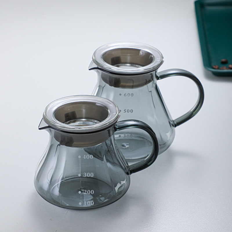 Restaurantware Restpresso Coffee Carafe 1 Insulated Coffee Server - Push-Button Top Wide Spout Clear Glass Coffee Pitcher Built-In Handle Leakproof