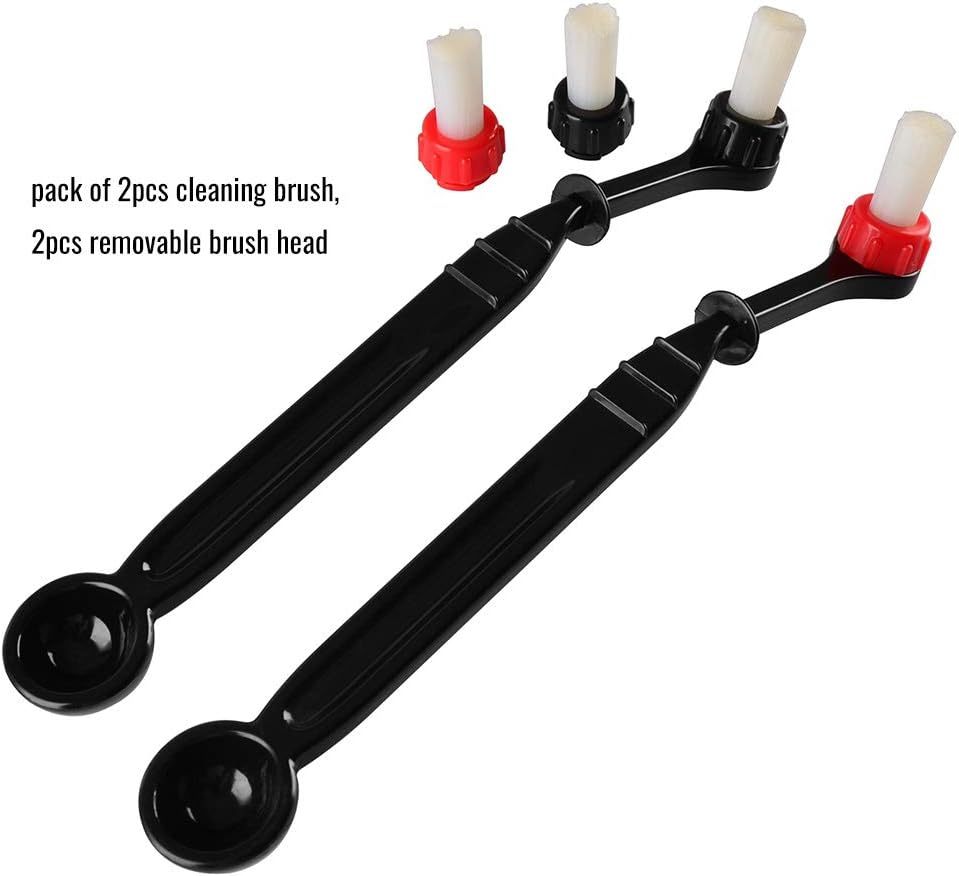 Espresso Machine Cleaning Brush Kit Coffee Cleaning Brush with Spoon and 2 Pieces Detachable Brush Head for Coffee Grinder and Espresso Cleaning