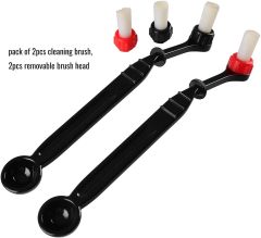 Espresso Machine Cleaning Brush Kit Coffee Cleaning Brush with Spoon and 2 Pieces Detachable Brush Head for Coffee Grinder and Espresso Cleaning