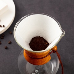CH3F Ecocoffee High Quality White Wood Pulp Coffee Filter Paper for Hand Brew 3 Cups Coffee Sharing Pot