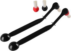 Espresso Machine Cleaning Brush Kit Coffee Cleaning Brush with Spoon and 2 Pieces Detachable Brush Head for Coffee Grinder and Espresso Cleaning