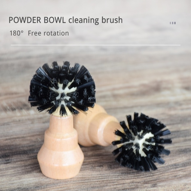 Ecocoffee Espresso 51 mm 58 mm Coffee Portafilter Brush Natural Bristles Coffee Powder Cleaning Brush with Wooden Handle