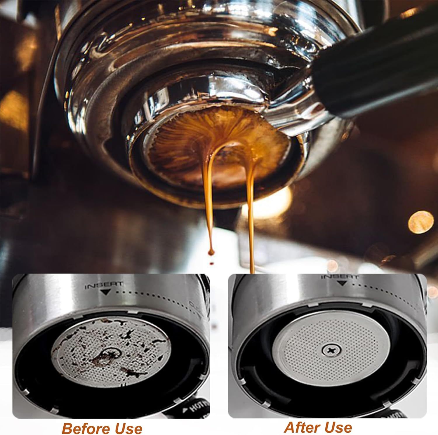 51mm Espresso Cleaning Brush - Espresso Machine Group Head Cleaning Brush - Detachable 360° Silicone Cleaning Bristle Tools for Espresso Coffee Machine 51mm Portafilter Shower Screen (51mm)