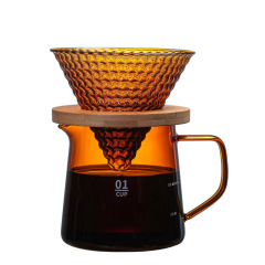 Small Glass Carafe, 16.9oz Glass Coffee Server for Drip Coffee Maker Borosilicate Glass Decanter Manual Pour Over Coffee Beaker and Tea Steeper Coffee Pot with Lid