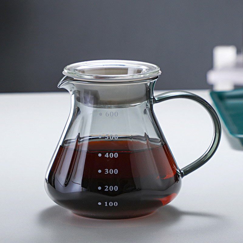 Restaurantware Restpresso Coffee Carafe 1 Insulated Coffee Server - Push-Button Top Wide Spout Clear Glass Coffee Pitcher Built-In Handle Leakproof