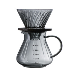 Restaurantware Restpresso Coffee Carafe 1 Insulated Coffee Server - Push-Button Top Wide Spout Clear Glass Coffee Pitcher Built-In Handle Leakproof