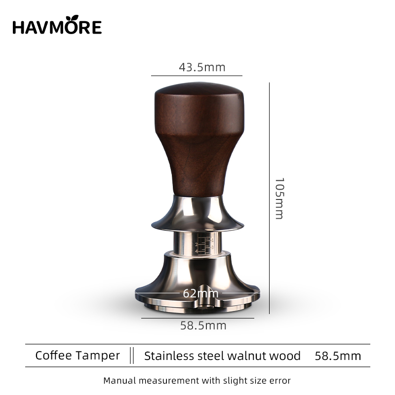 T Spring Powder Press Stainless Steel Coffee Tamper 58mm Powder Hammer for Espresso