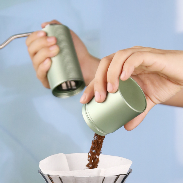 Ecocoffee Newest  G12S Checkered Anti Slip Design Manual Coffee Grinder Luxury Coffee Grinder for Barista