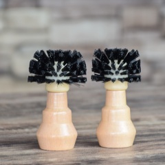 Ecocoffee Espresso 51 mm 58 mm Coffee Portafilter Brush Natural Bristles Coffee Powder Cleaning Brush with Wooden Handle